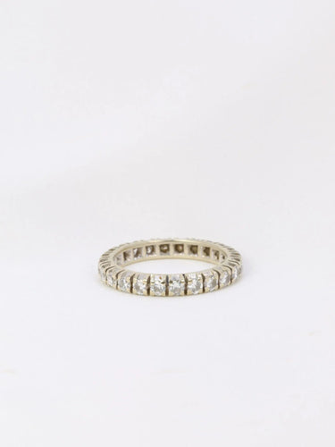 Bague Alliance américaine en or blanc et diamants 58 Facettes J68