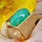 Bague 55 Chevalière chysoprase et or brossé 58 Facettes 22-282