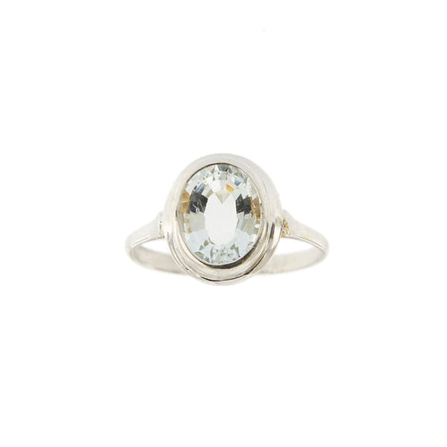 Bague 59 Bague Or blanc Aigue-marine 58 Facettes 27600