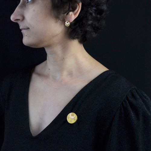 Broche Parure ancienne en or rose et perles fines 58 Facettes 22-343