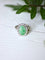 Bague Bague de fiançailles jade entourage diamants sur or blanc 58 Facettes