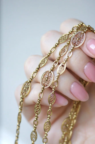 Collier Sautoir, chaine ancienne or 58 Facettes