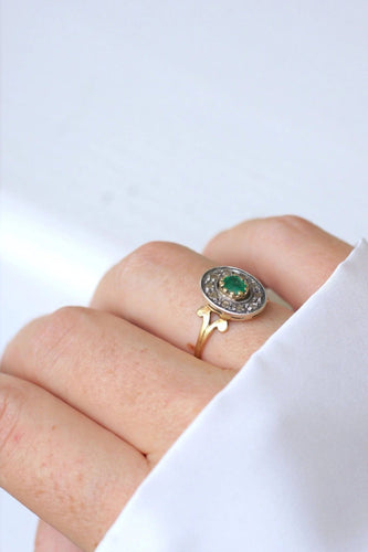 Bague Bague vintage émeraude et diamants 58 Facettes