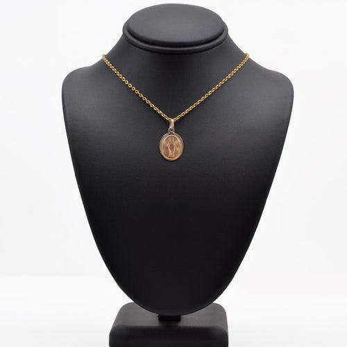 Pendentif Médaille ancienne or rose Vierge Miraculeuse 58 Facettes 07-130A