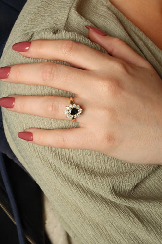 Bague 53 Bague Marguerite Or jaune Saphir 58 Facettes 2173022CN