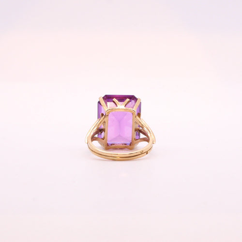 Bague Bague cocktail Or jaune Améthyste triple anneau 58 Facettes