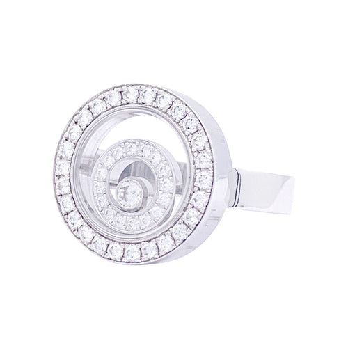 Bague 52 Bague Chopard, "Happy Spirit", or blanc, diamants. 58 Facettes 33528