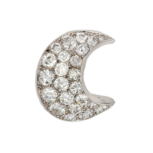 Broche Broche ancienne croissant de lune en diamants 58 Facettes 22-486
