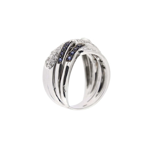 Bague 57 Bague bandeau diamants et saphirs 58 Facettes 24509
