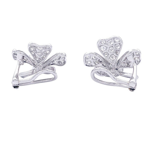 Boucles d'oreilles Boucles d'oreilles Fred, "Trèfles", or blanc, diamants. 58 Facettes 32623