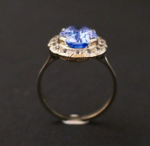 Bague 54.5 Bague Or blanc, Topazes & pierres blanches 58 Facettes