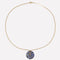 Collier Chaine en or et son disque de lapis lazuli 58 Facettes 08-024