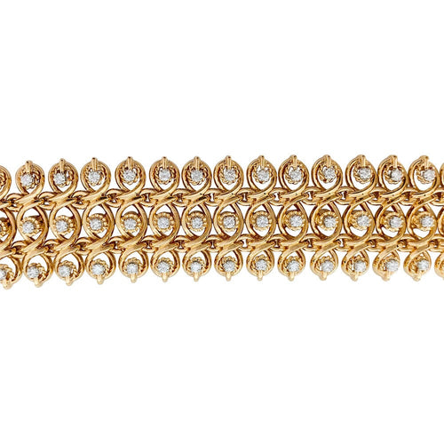 Bracelet Bracelet vintage en or rose, platine et diamants. 58 Facettes 31649