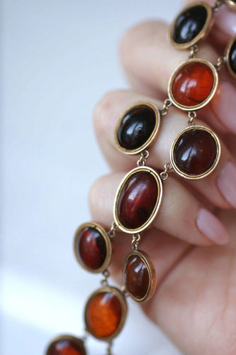 Bracelet ancien or rose et ambre 58 Facettes