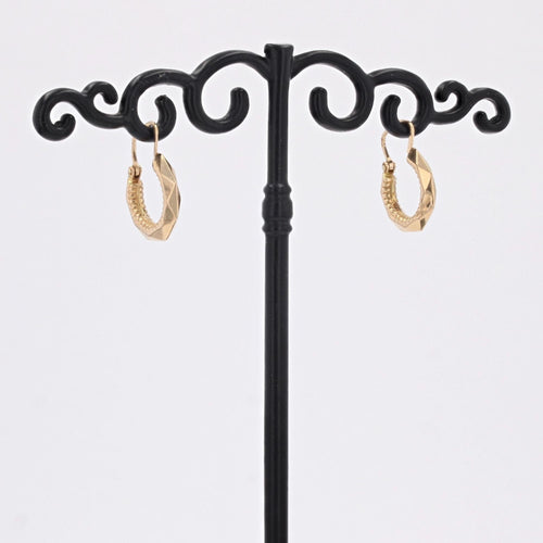 Boucles d'oreilles Boucles d'oreilles créoles or rose ciselé facetté 58 Facettes CVBO19