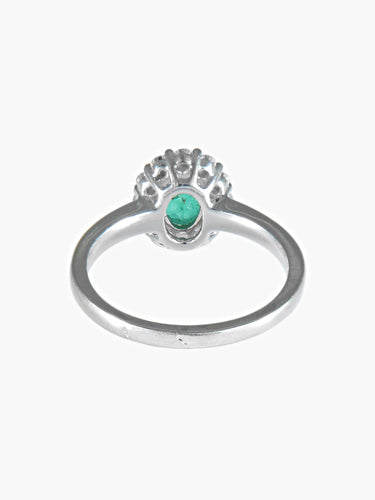 Bague 52 Bague Marguerite Emeraude et diamants 58 Facettes