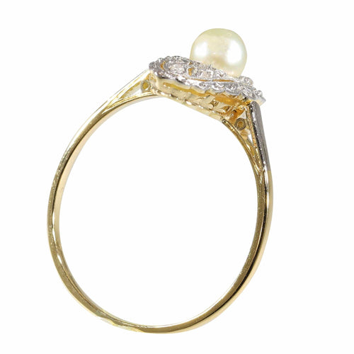 Bague 58 bague marquise diamants perles Art Déco 58 Facettes 23271-0581
