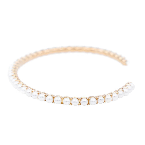 Bracelet Ginette NY Bracelet Jonc Open Pearl Bang Or rose Perle 58 Facettes 2394623CN