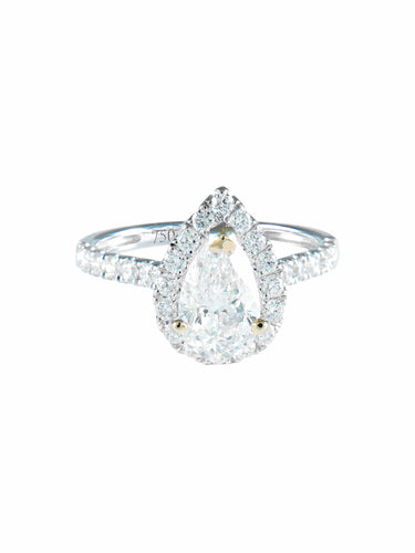 Bague 53.5 Bague diamant poire or blanc 58 Facettes LP72-11-420