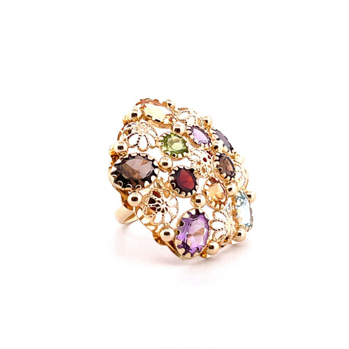 Bague 58 Bague Champignon Or jaune Pierres fines 58 Facettes