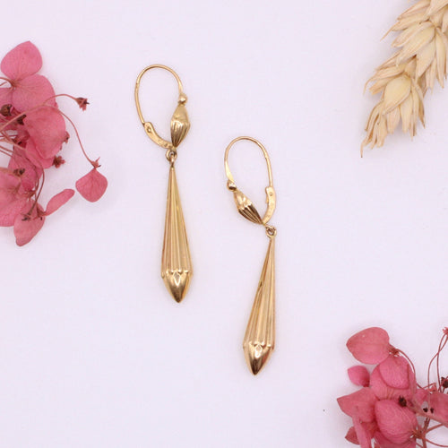 Boucles d'oreilles Boucles d’oreille pendantes forme gouttes Or jaune 58 Facettes