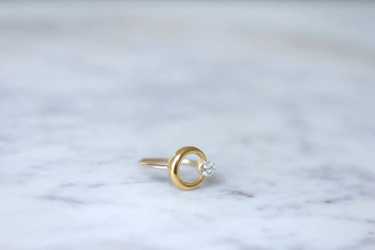 Bague 53 Bague croissant de lune diamant et or 58 Facettes