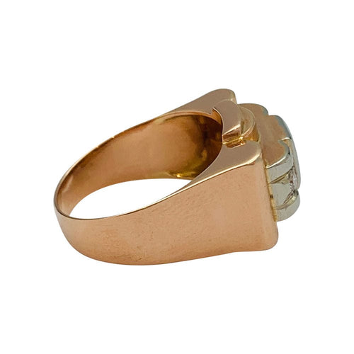 Bague 54 Bague tank or rose, blanc et diamants. 58 Facettes 31896