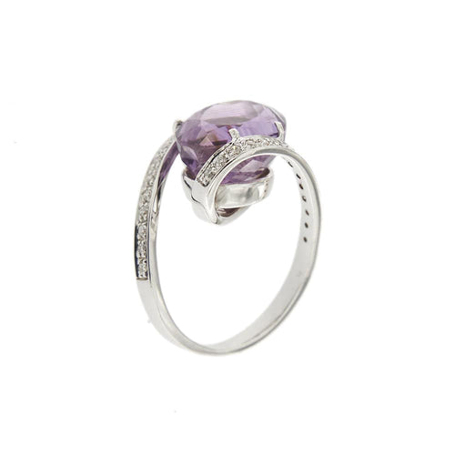 Bague 53 Bague avec améthyste et diamants 58 Facettes 29391