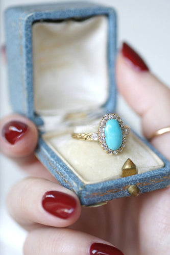 Bague Bague marguerite turquoise diamants 58 Facettes
