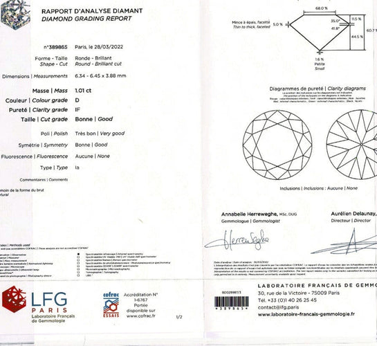 Bague 56 Bague diamant 1,01 carat en or jaune. 58 Facettes 31299