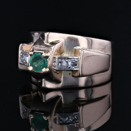 Bague 56 Bague ancienne tank émeraude diamants 58 Facettes 22-621