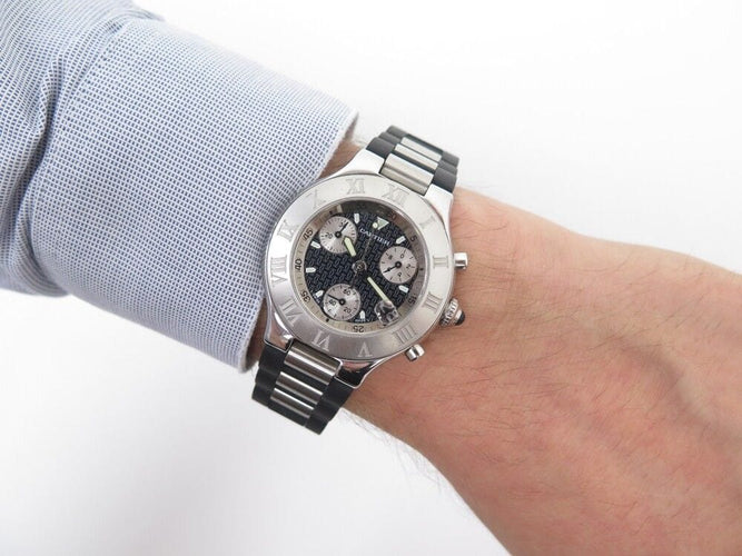 Reloj CARTIER 21 cronoscafo 2424 cuarzo 38 mm cronΓ³grafo acero