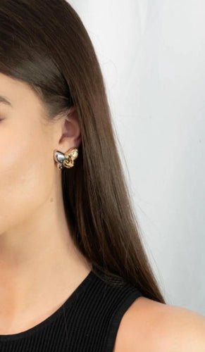 Boucles d'oreilles Boucles d'oreilles clips papillon Bulgari Farfalle diamants or blanc et jaune 58 Facettes