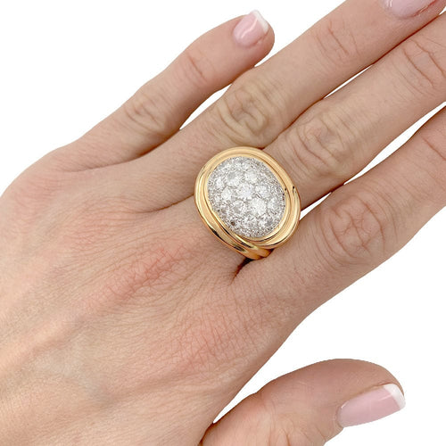 Bague 55 Bague vintage or rose, platine et diamants. 58 Facettes 31998