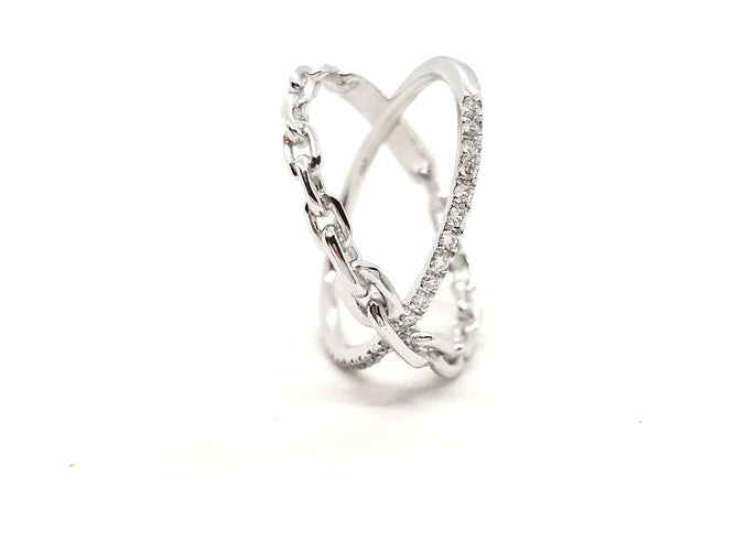 Bague 53 Bague Or blanc Diamant 58 Facettes 578806RV