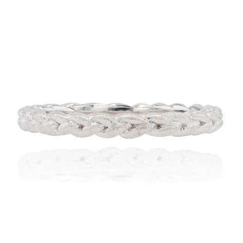 Bague 50 Alliance tresse ciselée or blanc 58 Facettes TRE2.0B