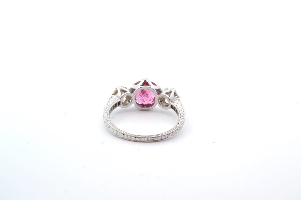 Bague 53 Bague saphir rose et diamants 58 Facettes 24833 25204