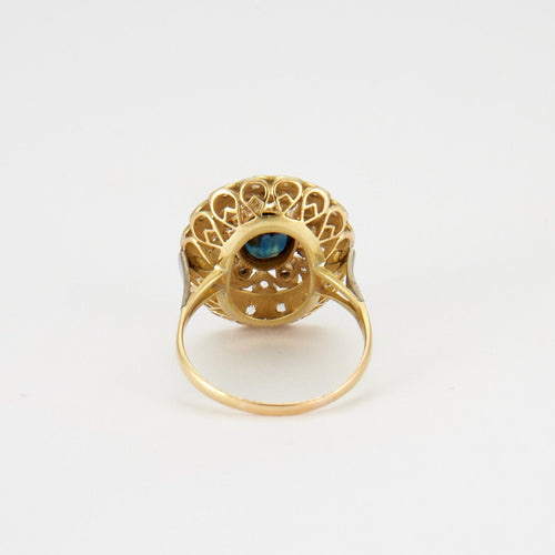 Bague 58 BAGUE ART DÉCO SAPHIR DIAMANTS 58 Facettes