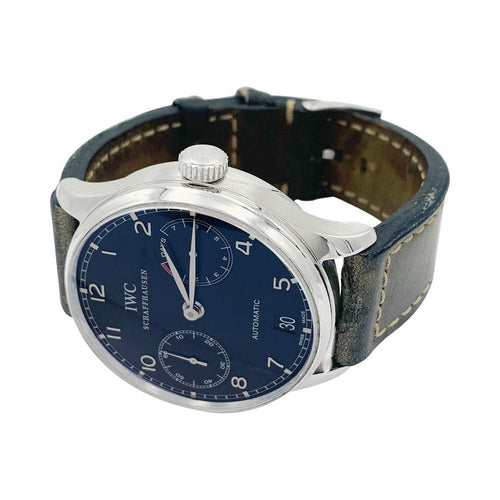 Montre Montre IWC, "Portugaise Automatique", acier, cuir. 58 Facettes 32264