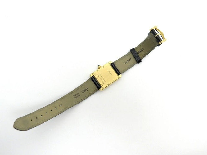 Montre montre tank louis CARTIER 2442 quartz 30 mm en or 18k crocodile 58 Facettes 220473