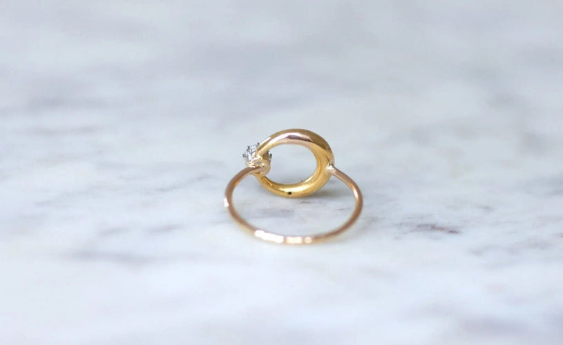 Bague 53 Bague croissant de lune diamant et or 58 Facettes