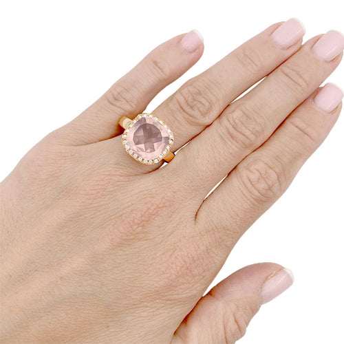 Bague 58 Bague Poiray, "Filles Antik", or rose, quartz rose, diamants. 58 Facettes 33124
