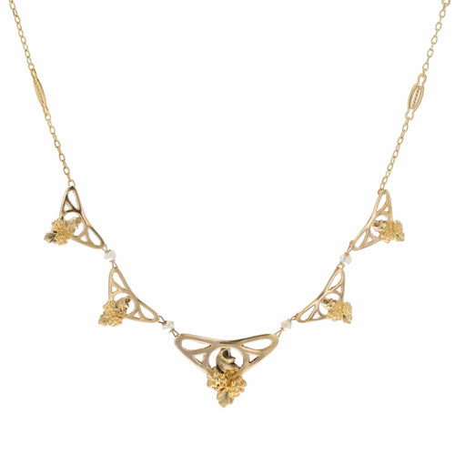 Collier Collier draperie Art nouveau or et perles fines 58 Facettes 22-531