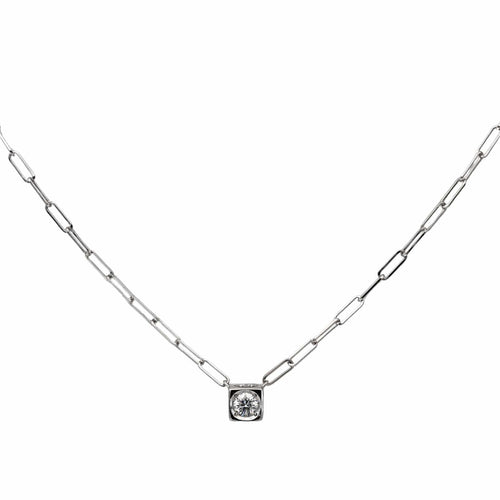 Collier Dinh Van Collier Solitaire Le Cube Or blanc Diamant 58 Facettes 2921978RV