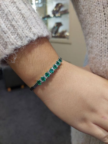 Bracelet BRACELET ARTICULÉ ÉMERAUDES ET DIAMANTS 58 Facettes 076811