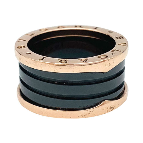 Bague 53 Bague Bulgari, "B.Zero1", or rose et céramique. 58 Facettes 30729