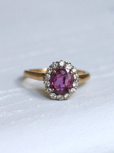 Bague marguerite saphir rose et diamants 58 Facettes