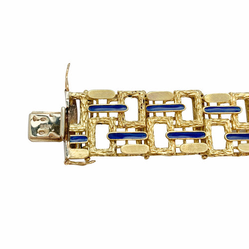 Bracelet Bracelet vintage, or jaune, émail. 58 Facettes 31987