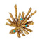 Broche Broche Chaumet en or jaune, diamants et turquoises. 58 Facettes 31240