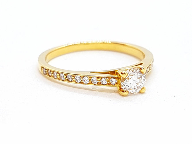 Bague 53 Bague Solitaire Or jaune Diamant 58 Facettes 578712RV